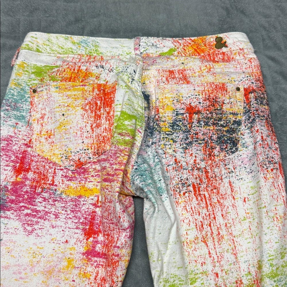 H&M Splatter Paint Skinny Jeans, Colorful, Denim, Size 28 - Picture 6 of 9